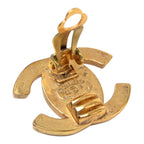 Chanel Vintage CC Logo Turnlock Motif Earrings Gold Plated — view 3