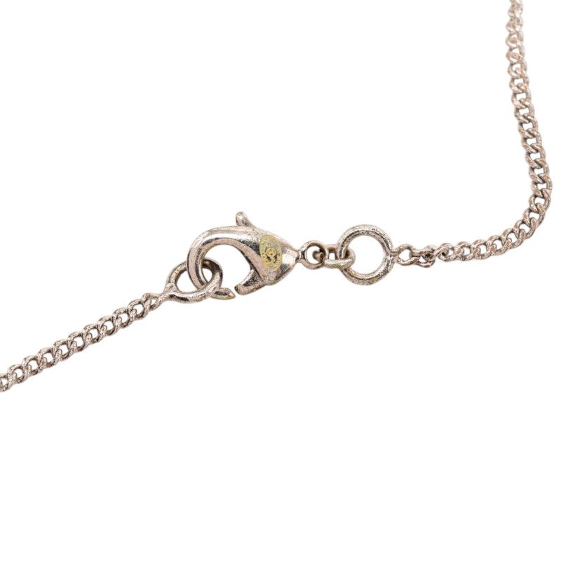 Chanel CC Logo Necklace Silver Metal Rhinestone — view 5