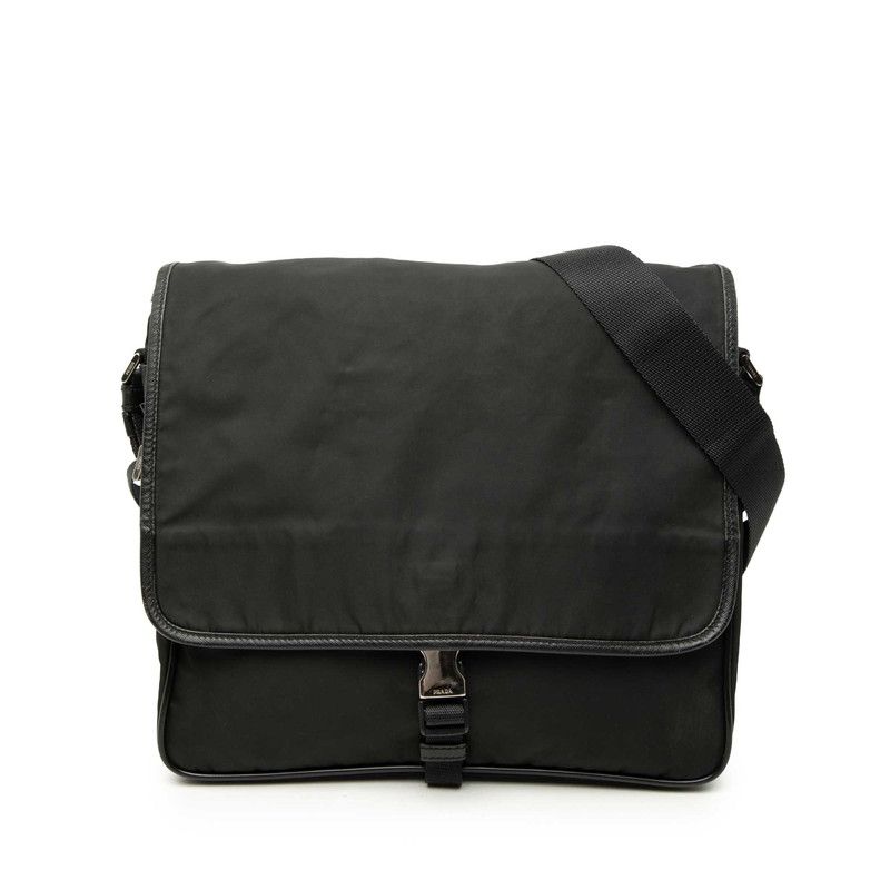 Prada Crossbody Shoulder Bag Black Nylon Leather