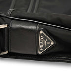 Prada Crossbody Shoulder Bag Black Nylon Leather — view 6