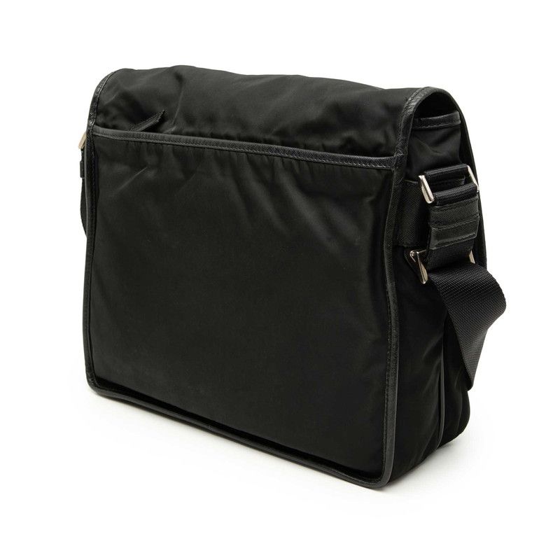 Prada Crossbody Shoulder Bag Black Nylon Leather — view 2
