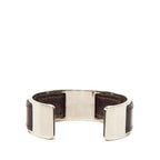 Hermes Bangle Silver Purple Metal Leather 1- Bracelet — view 3