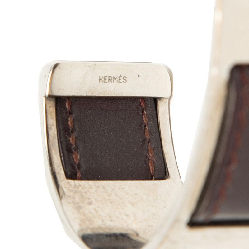 Hermes Bangle Silver Purple Metal Leather 1- Bracelet — view 5