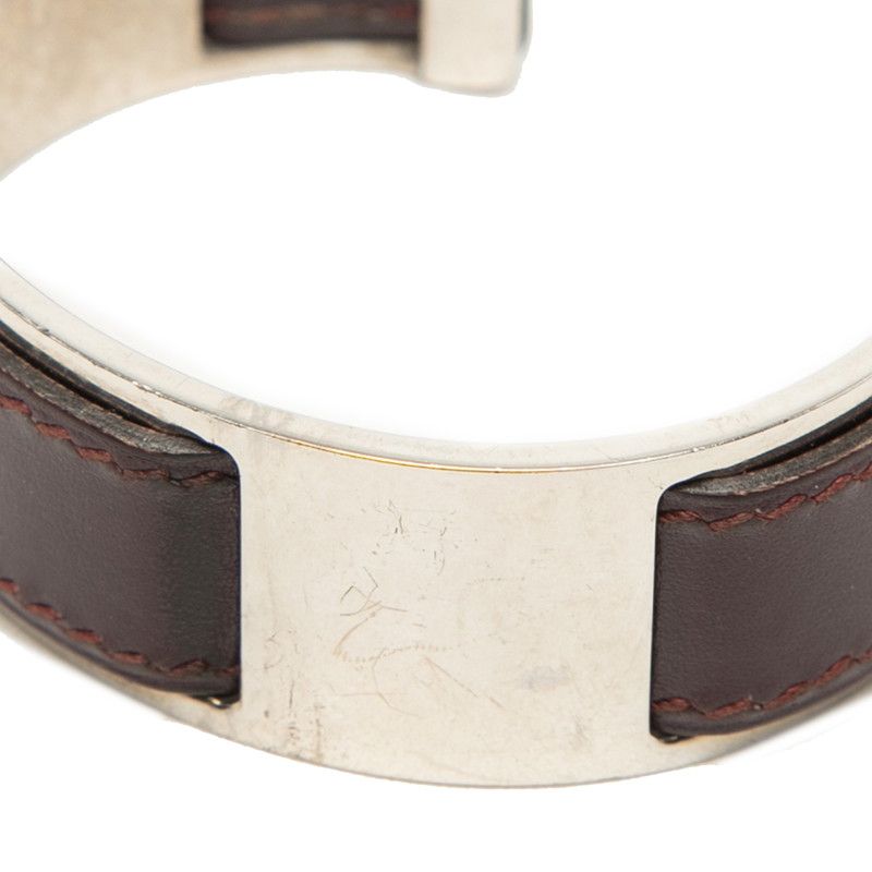 Hermes Bangle Silver Purple Metal Leather 1- Bracelet — view 4
