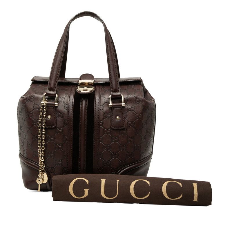 Gucci Guccissima Handbag Doctor's Bag Brown Leather — view 9