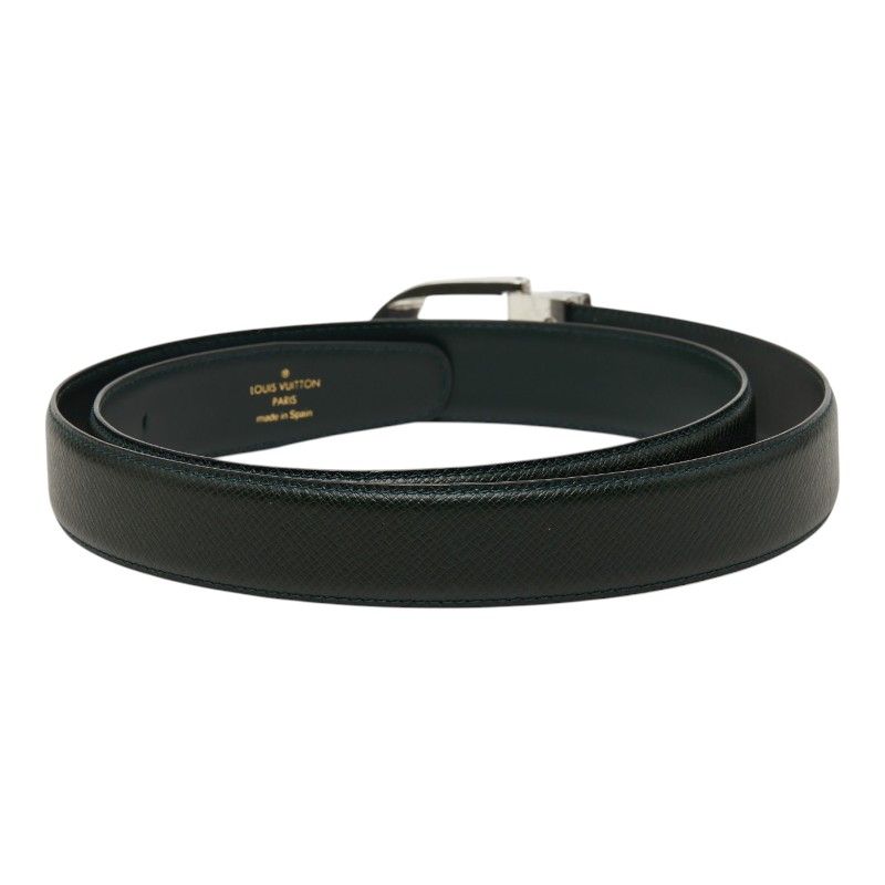 Louis Vuitton Taiga Ceinture Plain Belt Dark Green Silver Leather — view 3