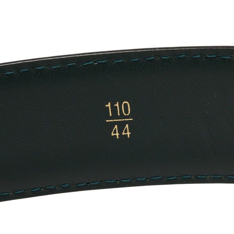 Louis Vuitton Taiga Ceinture Plain Belt Dark Green Silver Leather — view 7