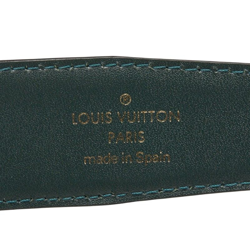 Louis Vuitton Taiga Ceinture Plain Belt Dark Green Silver Leather — view 9