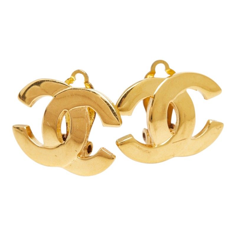 Chanel CC Logo Earrings 02 Gold Plated