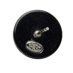 Chanel CC Logo Round Stud Earrings 05 Black Plastic Rhinestone — view 5