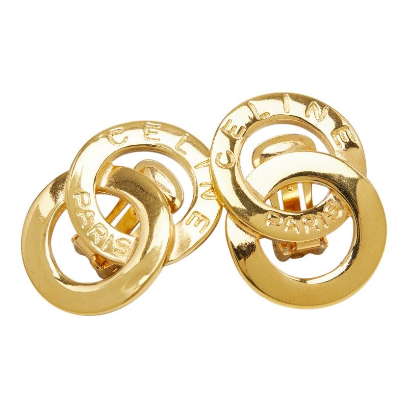 Celine Double Circle Earrings Gold Plated