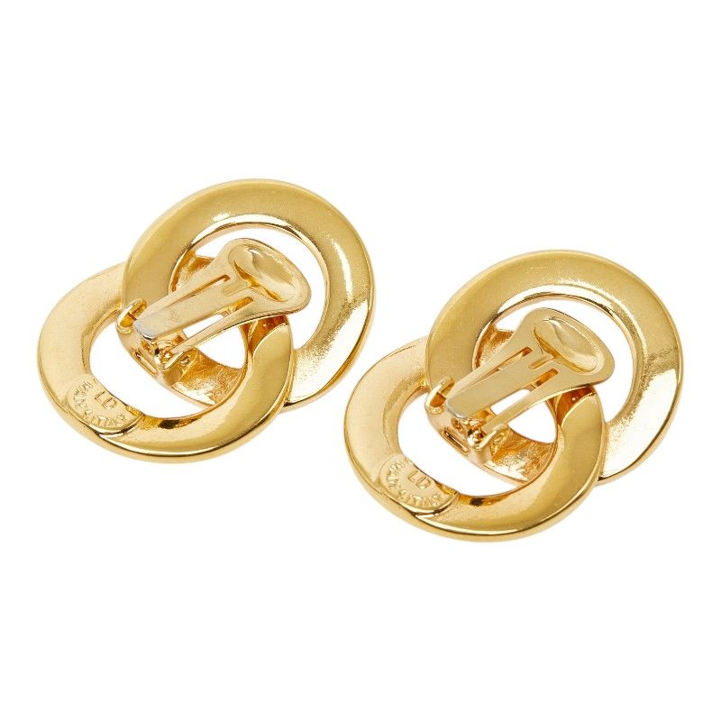 Celine Double Circle Earrings Gold Plated — view 3