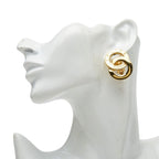 Celine Double Circle Earrings Gold Plated — view 5