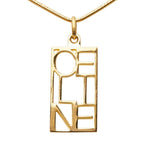 Celine Logo Plate Chain Pendant Gold Plated — view 3