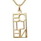 Celine Logo Plate Chain Pendant Gold Plated — view 4