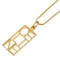 Celine Logo Plate Chain Pendant Gold Plated
