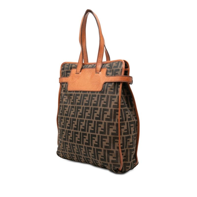 Fendi Zucca Tote Brown Canvas Leather — view 2