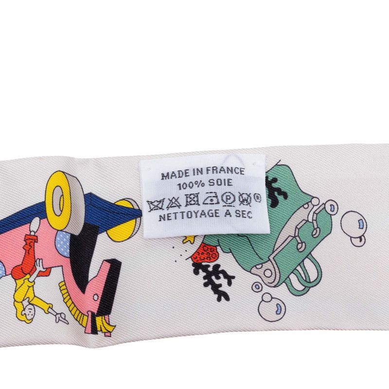 Hermes Twilly Come on Get Out Your Colored Pencils! Carre Libre Scarf White — view 4