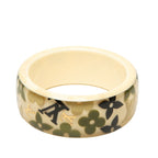 Louis Vuitton Monogram Flower Farandole Inkle John Bangle Bracelet Ivory Green — view 4