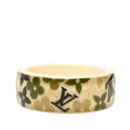 Louis Vuitton Monogram Flower Farandole Inkle John Bangle Bracelet Ivory Green