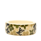 Louis Vuitton Monogram Flower Farandole Inkle John Bangle Bracelet Ivory Green