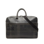 Bottega Veneta Intrecciato Business Briefcase Shoulder Bag 2-Way Gray Leather