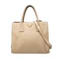 Prada 2-Way Shoulder Bag Beige Leather