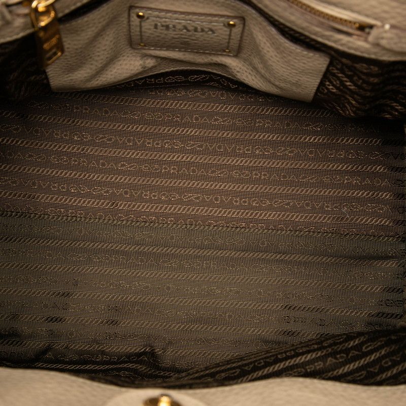 Prada 2-Way Shoulder Bag Beige Leather — view 6