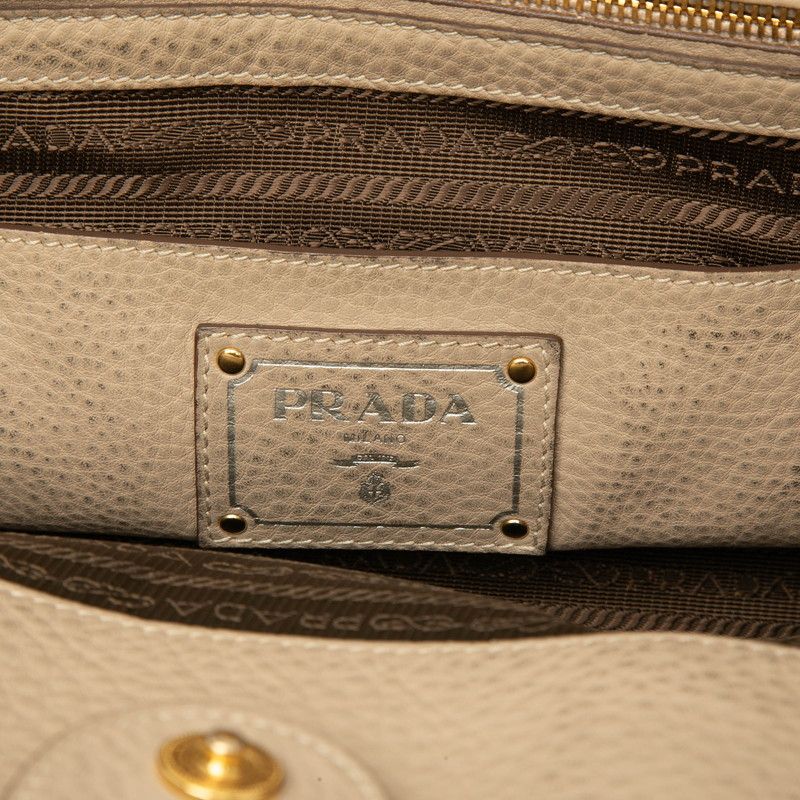 Prada 2-Way Shoulder Bag Beige Leather — view 7