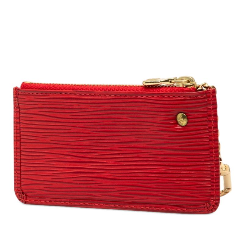 Louis Vuitton Epi Pochette Cles Coin Purse Castilian Red Leather — view 2