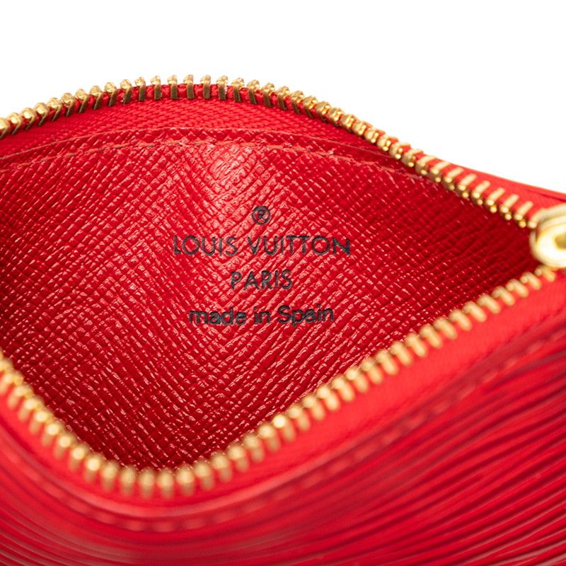 Louis Vuitton Epi Pochette Cles Coin Purse Castilian Red Leather — view 5