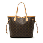 Louis Vuitton Monogram Neverfull MM Shoulder Bag Tote Brown Leather