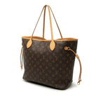 Louis Vuitton Monogram Neverfull MM Shoulder Bag Tote Brown Leather — view 2