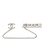 Chanel CC Logo Brooch Silver Metal Rhinestone — view 2