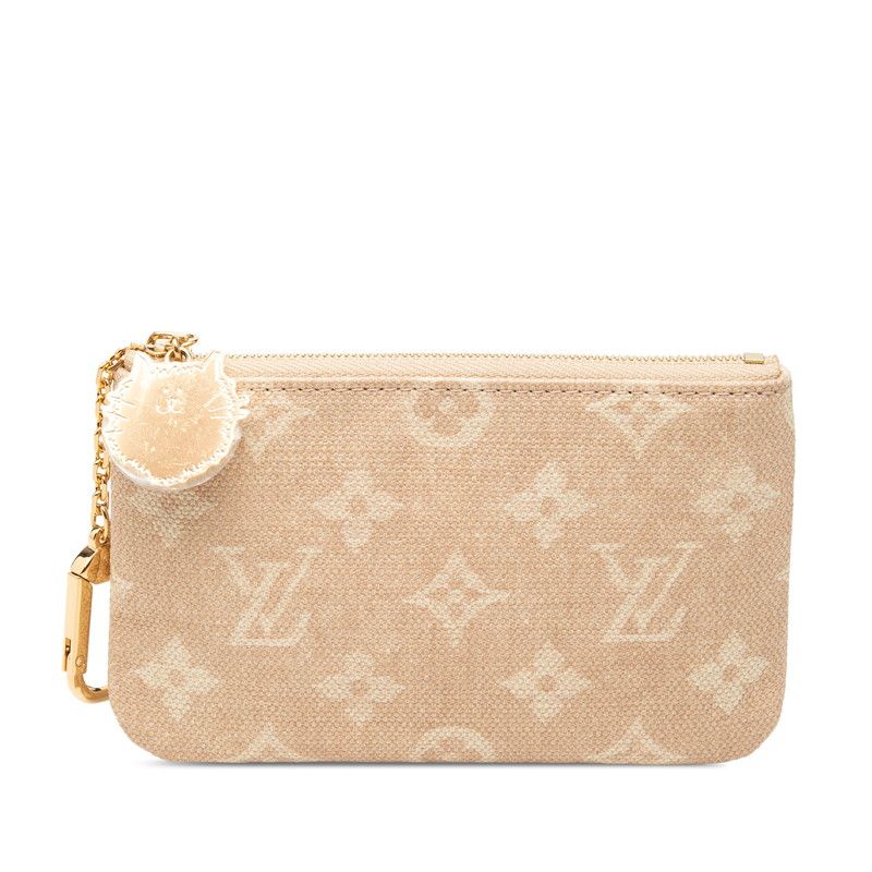 Louis Vuitton Meow Glam Pochette Cles S Coin Case Key Beige Monogram Canvas