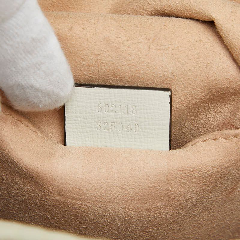 Gucci GG Canvas Horsebit Shoulder Bag Beige White — view 8