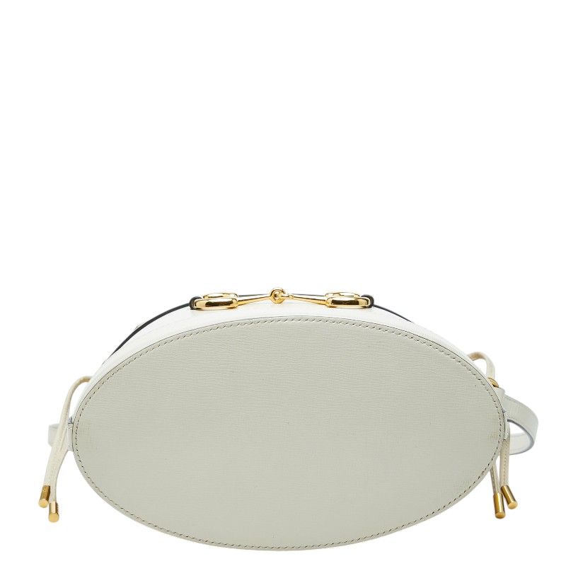 Gucci GG Canvas Horsebit Shoulder Bag Beige White — view 3