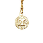 Chanel CC Logo Vintage Waist Chain Belt Gold Black Plated Leather — view 2