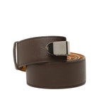 Hermes 85 Brown Silver Leather 1- Belt
