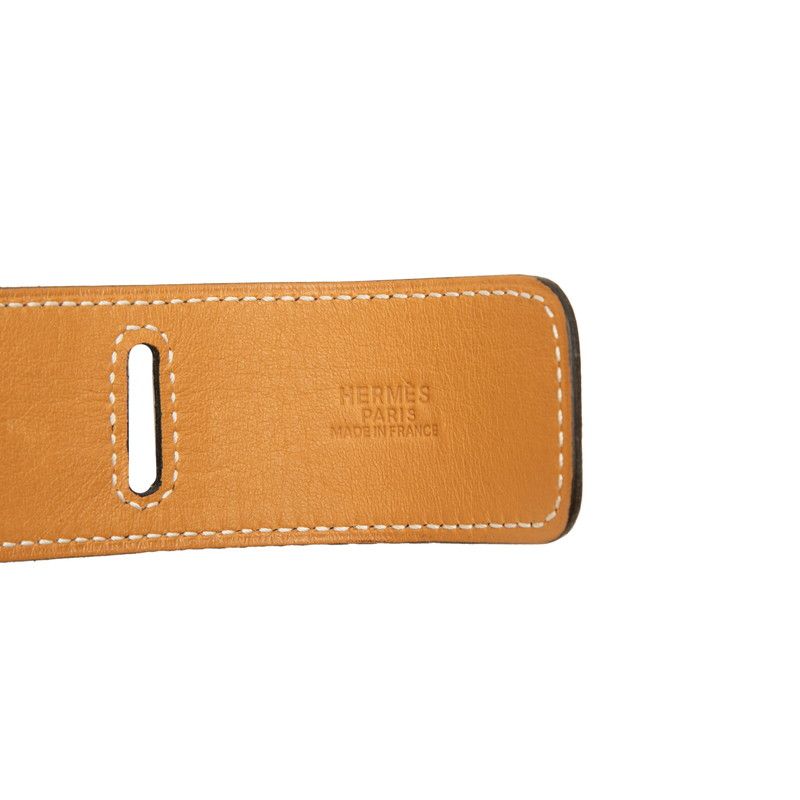 Hermes 85 Brown Silver Leather 1- Belt — view 8