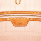 Louis Vuitton Damier Azur Neverfull MM Tote Shoulder Bag White Leather — view 5