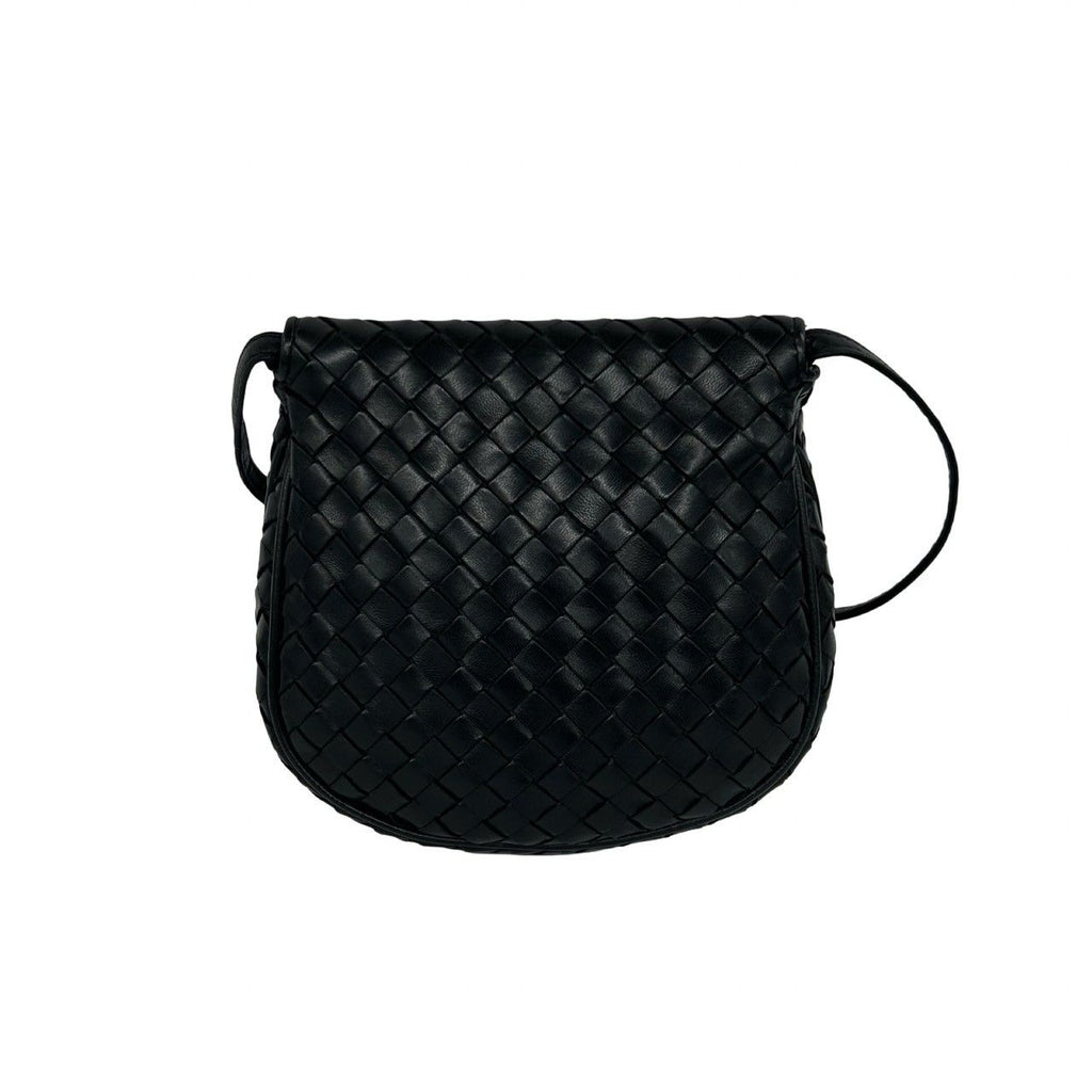 Bottega Veneta Vintage Intrecciato Tassel Leather Shoulder Bag Black — view 3