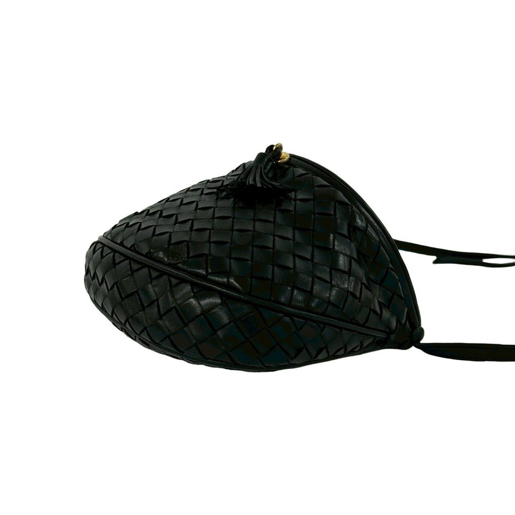 Bottega Veneta Vintage Intrecciato Tassel Leather Shoulder Bag Black — view 8