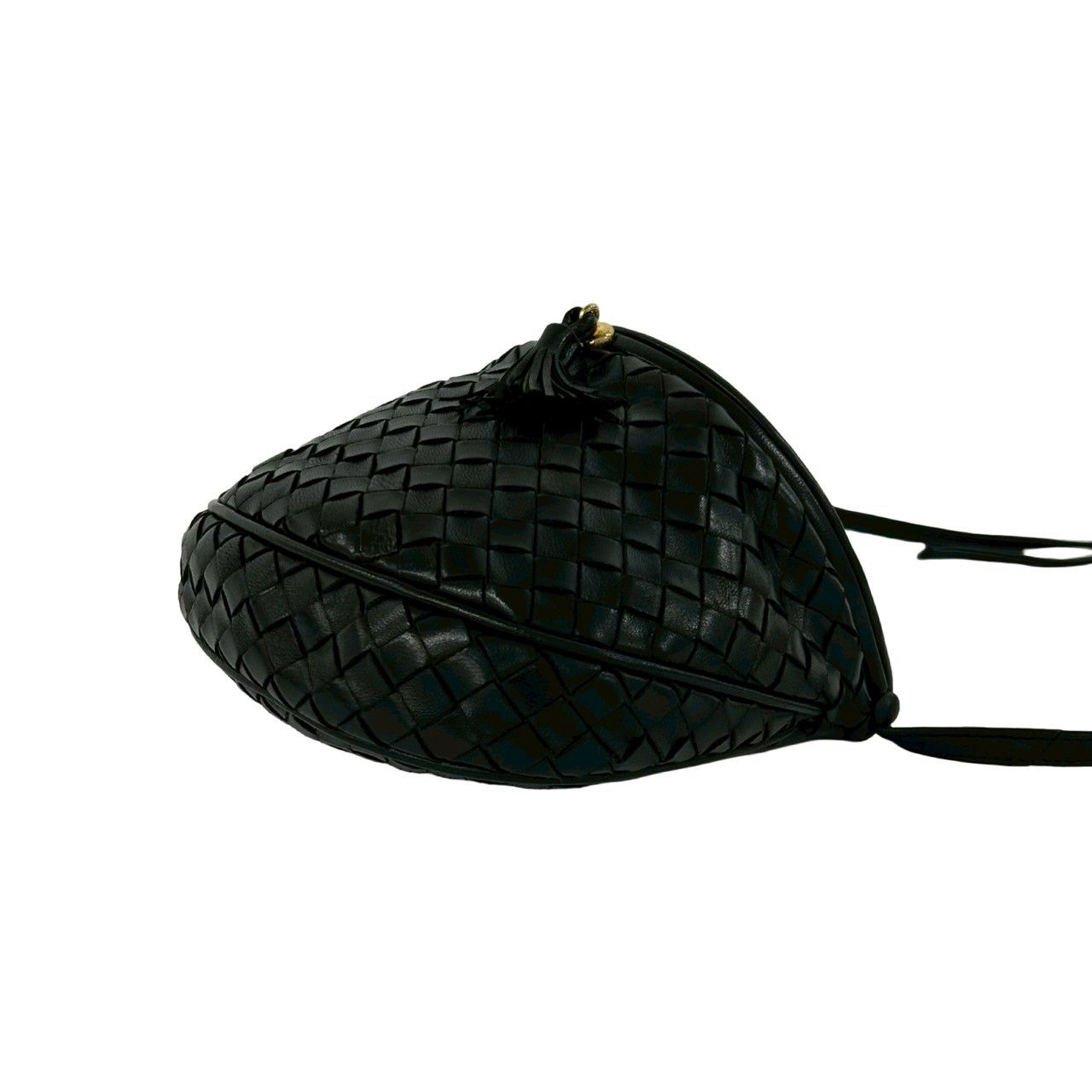 Bottega Veneta Vintage Intrecciato Tassel Leather Shoulder Bag Black — view 8