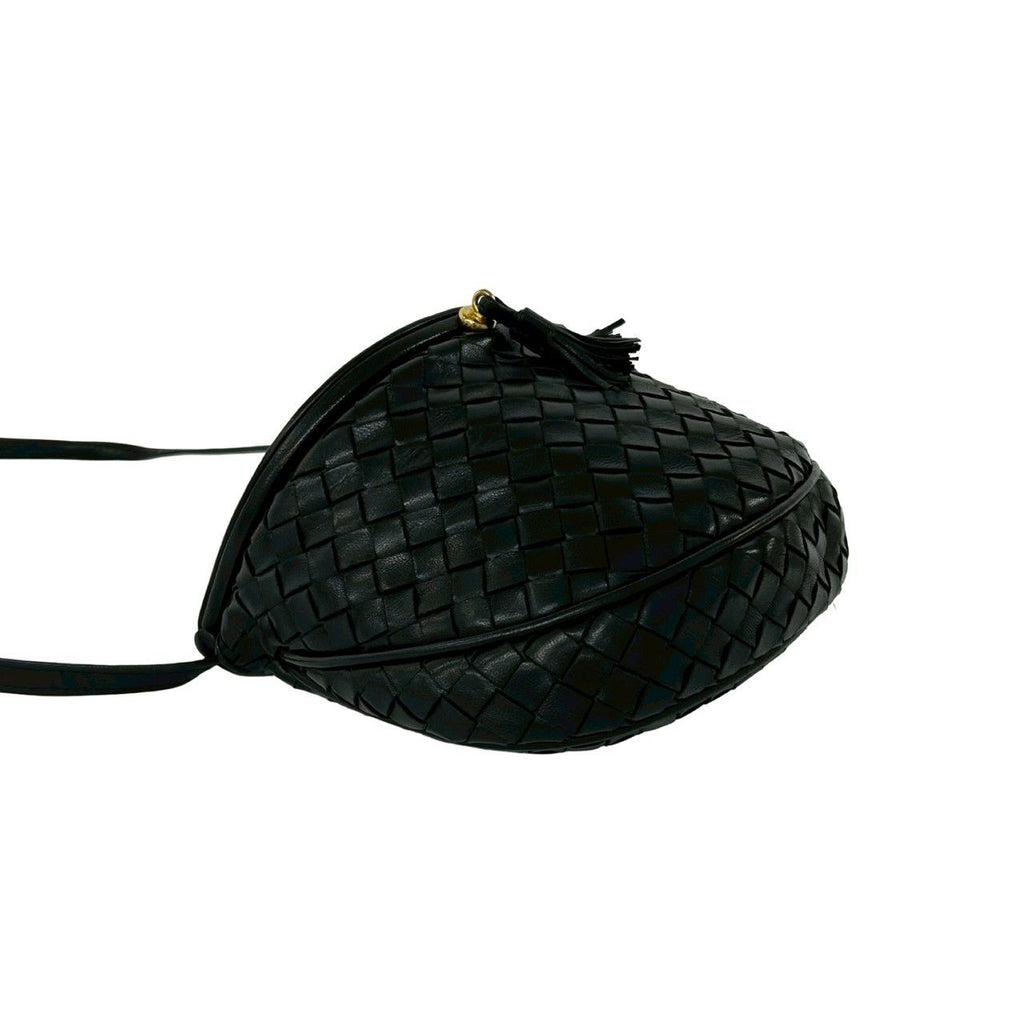 Bottega Veneta Vintage Intrecciato Tassel Leather Shoulder Bag Black — view 7