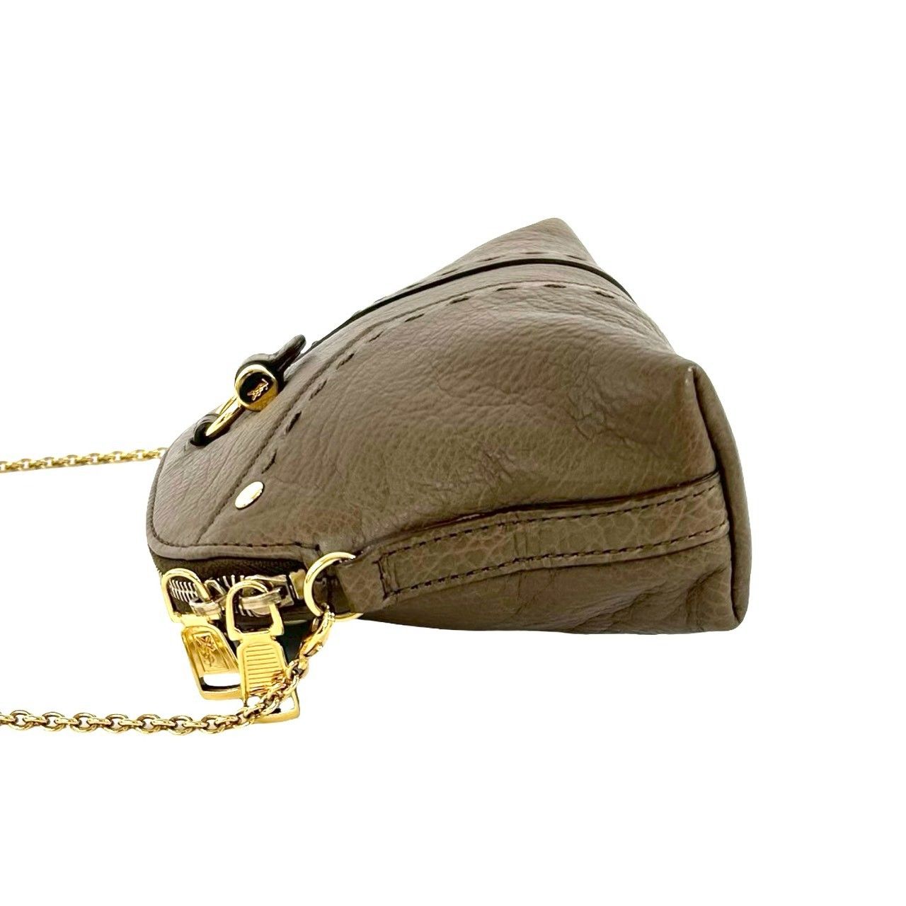 Saint Laurent Muse Leather Chain Shoulder Bag Pouch Beige — view 5
