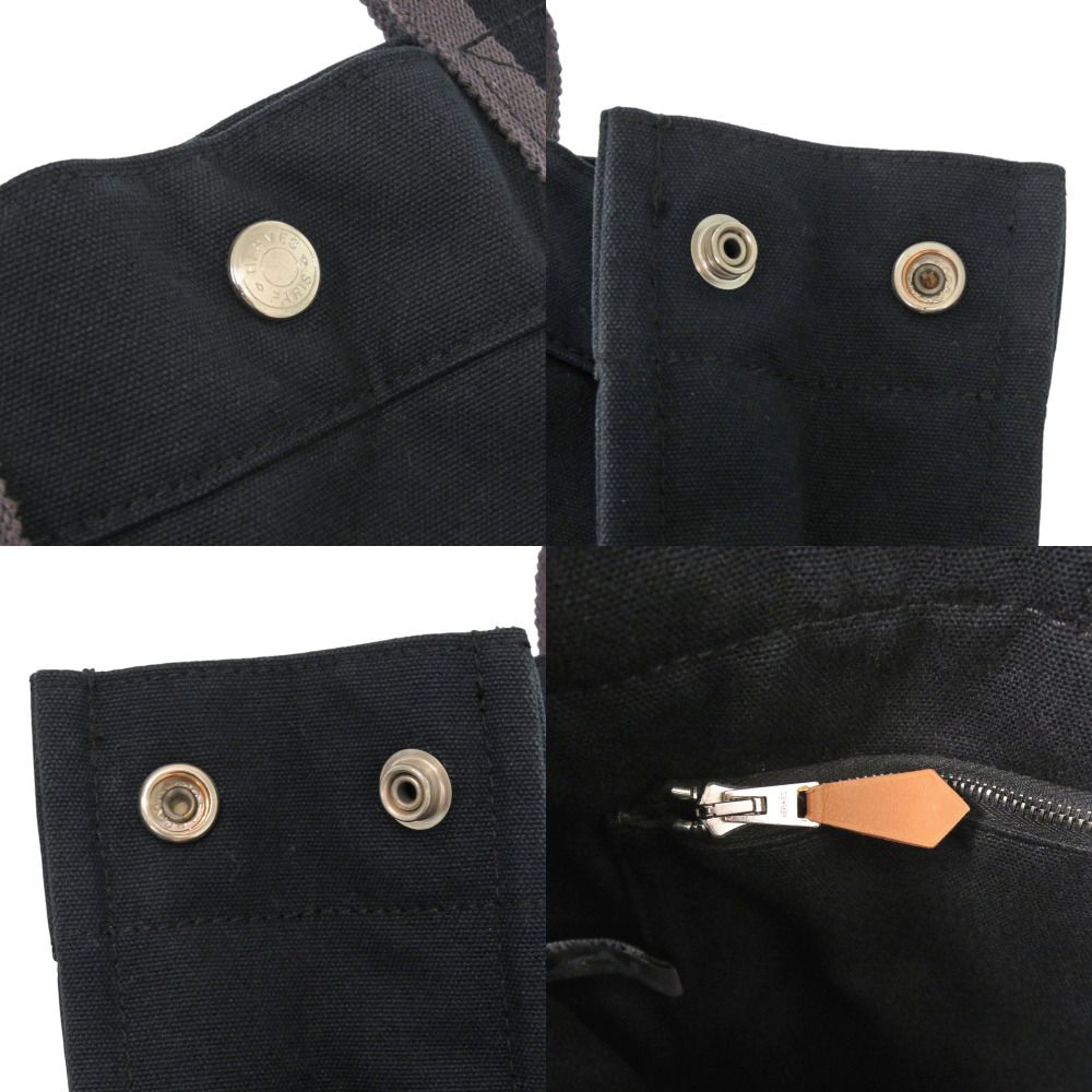 Hermes Fourre Tout MM Cotton Canvas Black Tote — view 8