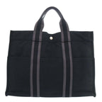 Hermes Fourre Tout MM Cotton Canvas Black Tote — view 2