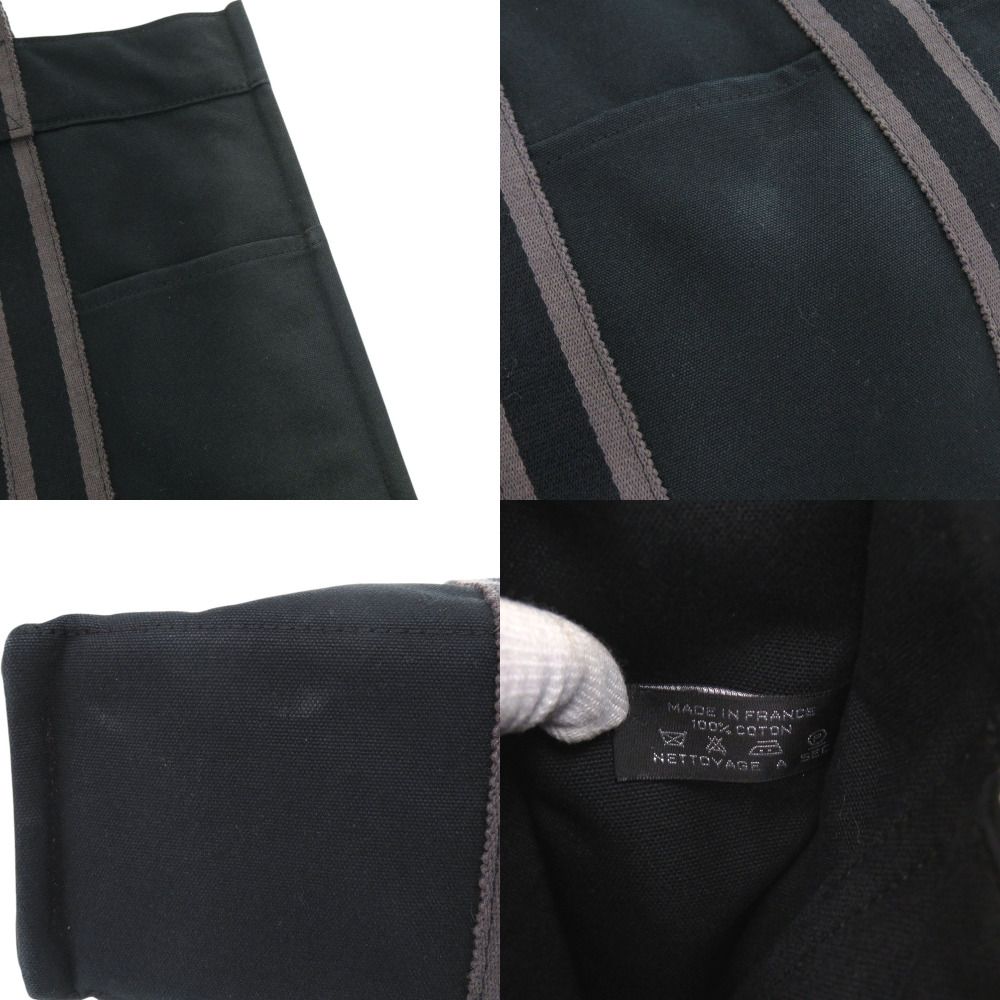 Hermes Fourre Tout MM Cotton Canvas Black Tote — view 9