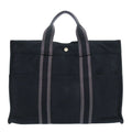 Hermes Fourre Tout MM Cotton Canvas Black Tote